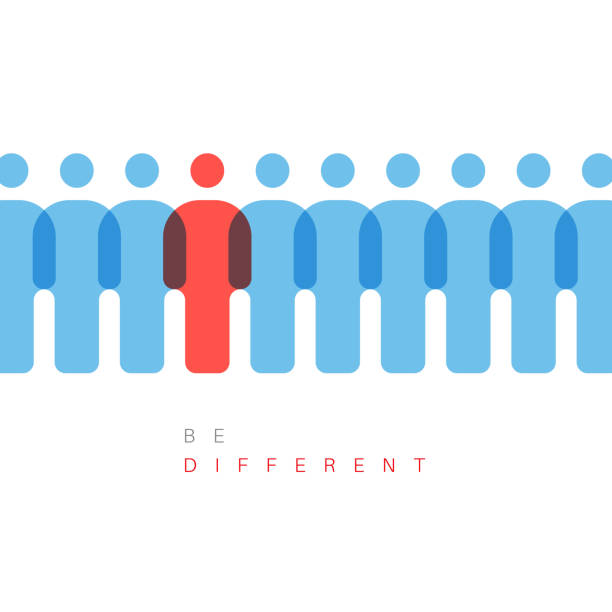 illustrations, cliparts, dessins animés et icônes de être l’illustration de concept différent - unique