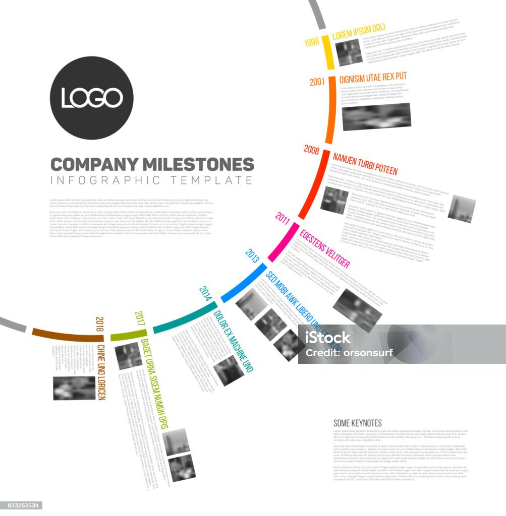 Visual Circular Timeline Vector Infographic Circular Timeline Report Template Stock Illustration ...