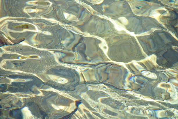 istock Shallow water over gravel bottom with reflections and small rippling waves 833265780