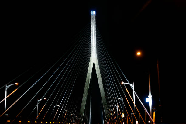istock Night view of big bridge 833270028