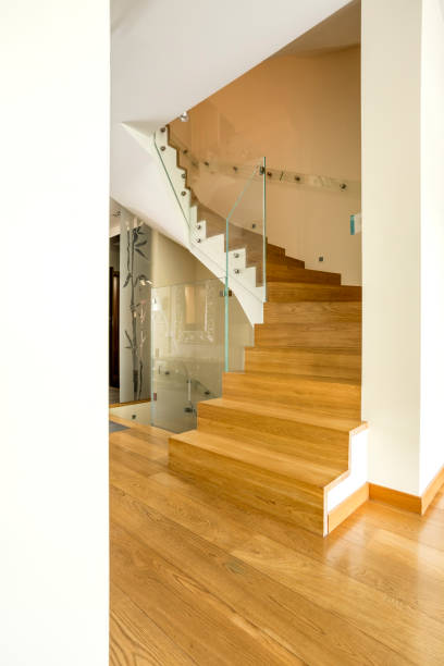 istock Elegant wooden staircase 833281258
