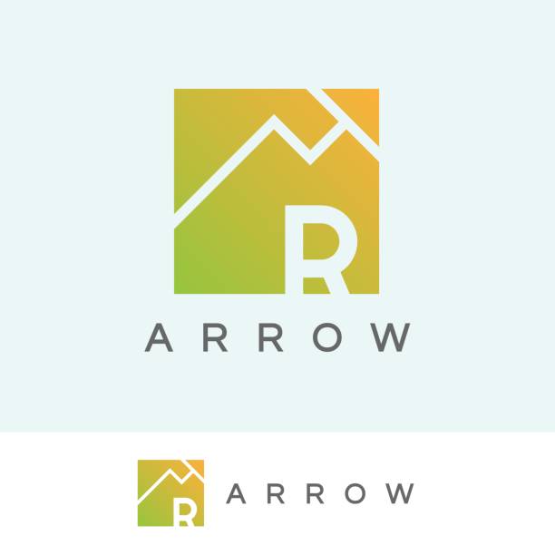 arrow initial Letter R icon design icon template with arrow element r arrow logo stock illustrations