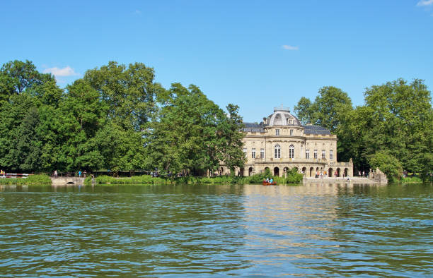 Ludwigsburg, Germany - June 10th, 2017: The Monrepos Castle and its lake during the annual fish festival. Ludwigsburg, Germany - June 10th, 2017: The Monrepos Castle and its lake during the annual fish festival. seeschloss stock pictures, royalty-free photos & images