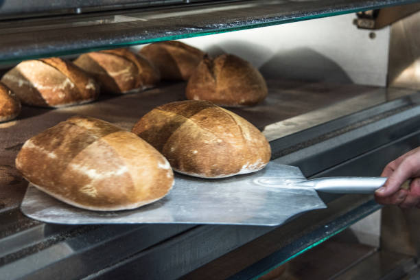 istock Bread coming out of Oven 833296152