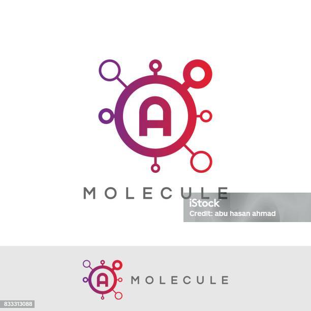 Molecule Initial Letter A Icon Design Stock Illustration - Download Image Now - Logo, Letter A, Molecule