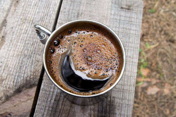 istock Metal mug of coffee 833313684