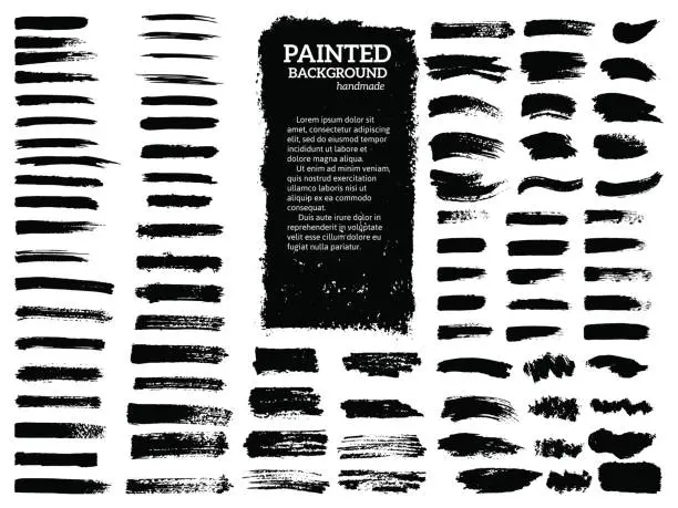 Vector illustration of Painted grunge stripes set.