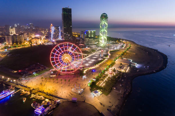 istock night Batumi City, Georgia 833328486