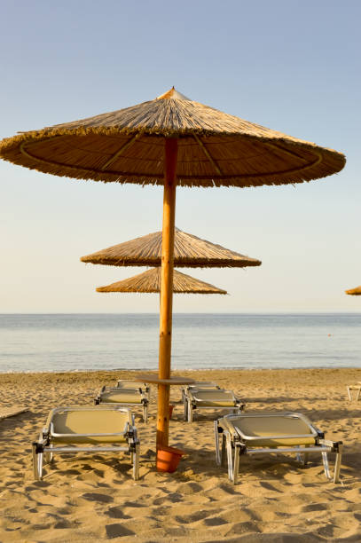 istock Sun loungers and umbrella 833332770