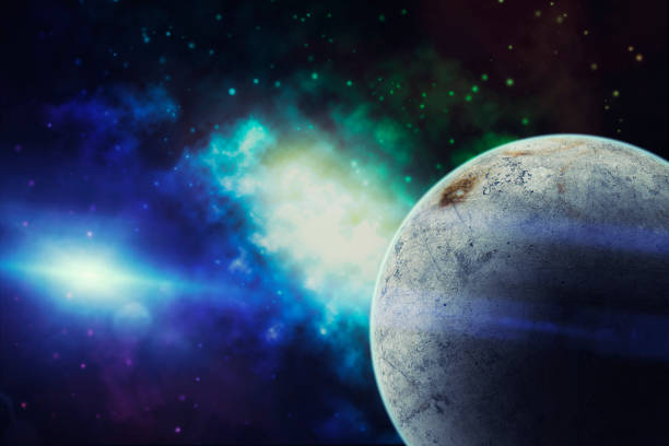 istock Universe filled with star, nebula, ice planet  and galaxy 833341180