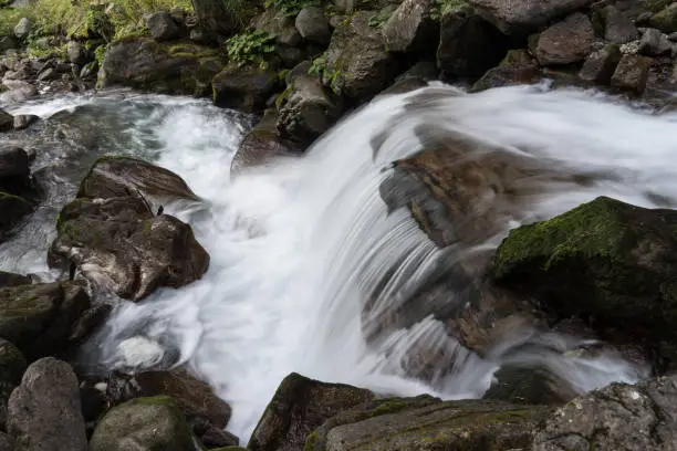 Ötztal Valley mountain river. Stuibenfall Waterfall. Österreich, Niederthai, Oetz, Austria, Europe