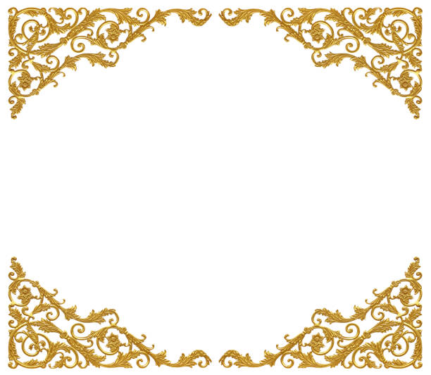 istock Ornament elements, vintage gold floral designs 833383230