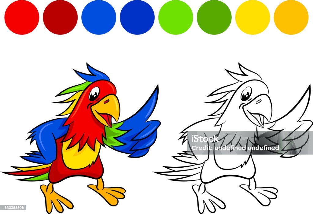 Parrot coloring book. Parrot. Coloring book design for kids and children. Vector illustration Isolated on white background. Africa stock vector