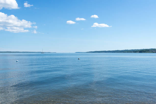 Blue sea and sky stock photo