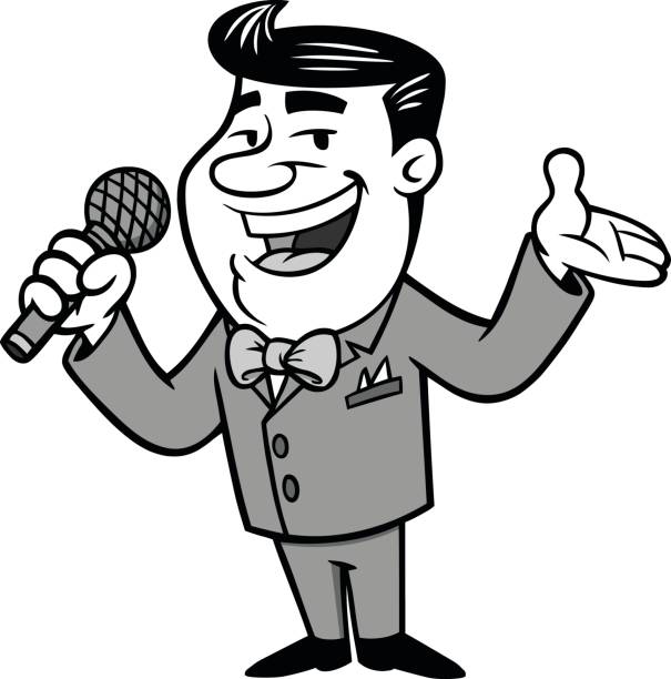 Announcer Illustration A vector illustration of a male Announcer. game show host stock illustrations