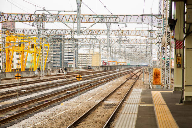 istock Rail and electrical system in Japan used for Shikansen trains 833482822