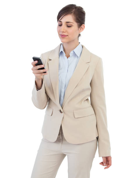 istock Businesswoman posing with phone 833485908