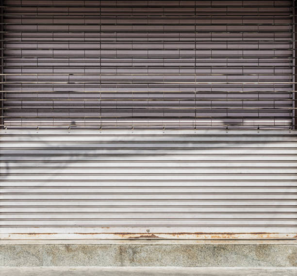 istock Corrugated metal sheet,Slide door ,Roller shutter texture 833491580