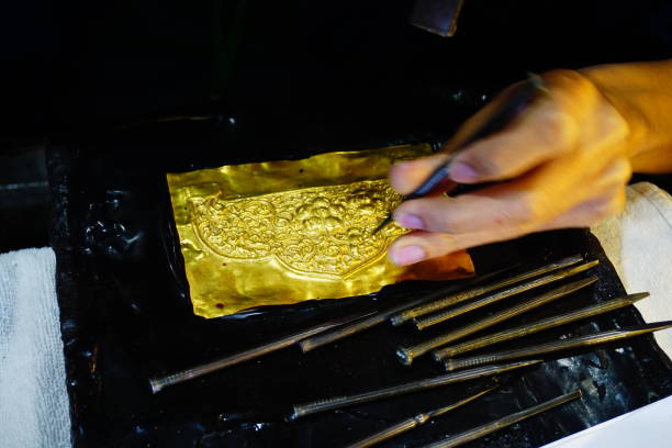 istock thailand craftsman gold making in sukhothai 833496280