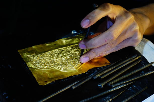 istock thailand craftsman gold making in sukhothai 833496564