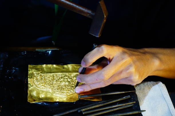 istock thailand craftsman gold making in sukhothai 833496568