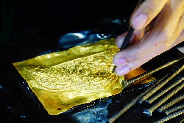 istock thailand craftsman gold making in sukhothai 833496776