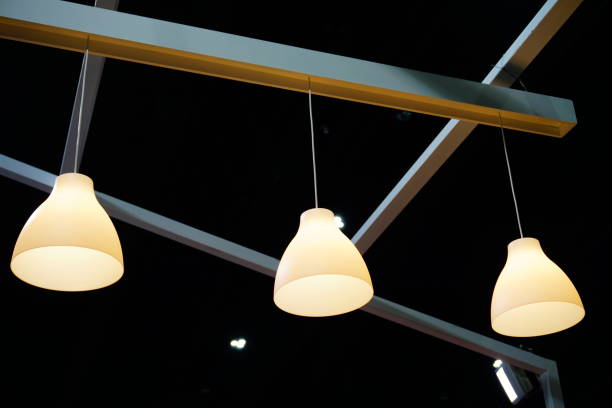 istock Modern white Metal Illuminated Lamps Hanging 833499040