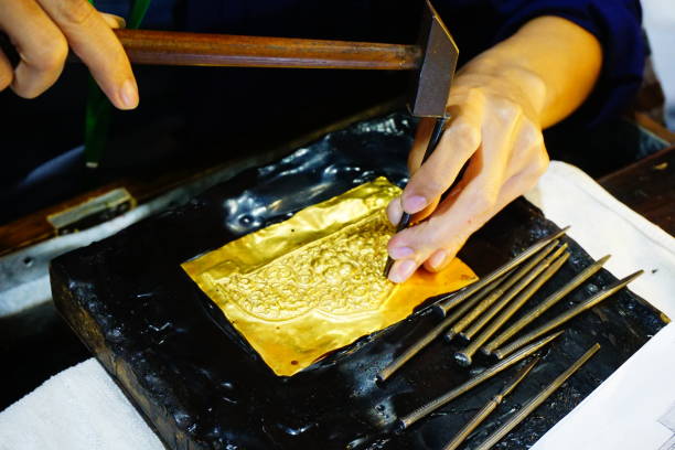istock thailand craftsman gold making in sukhothai 833499066