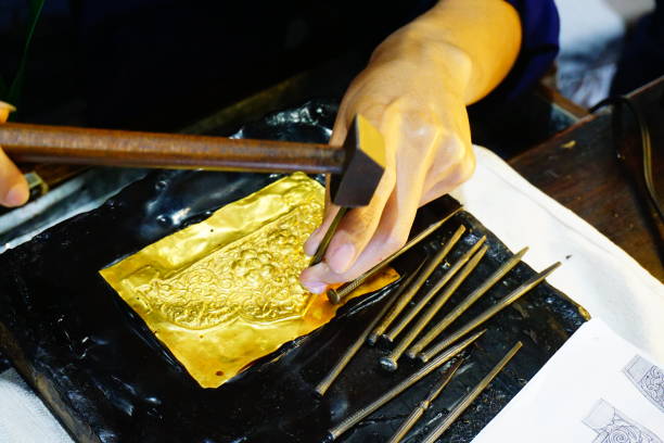istock thailand craftsman gold making in sukhothai 833500506