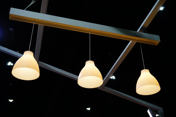 istock Modern white Metal Illuminated Lamps Hanging 833501332