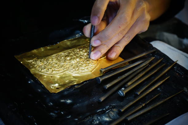 thailand craftsman gold making in sukhothai