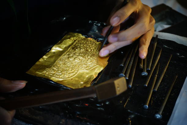 istock thailand craftsman gold making in sukhothai 833501598