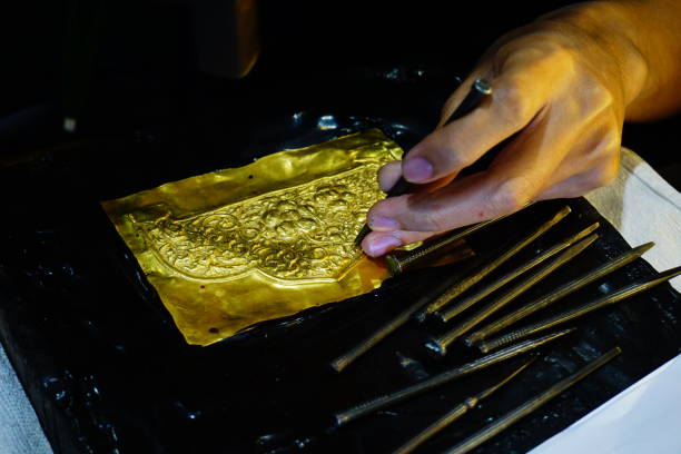 istock thailand craftsman gold making in sukhothai 833501998