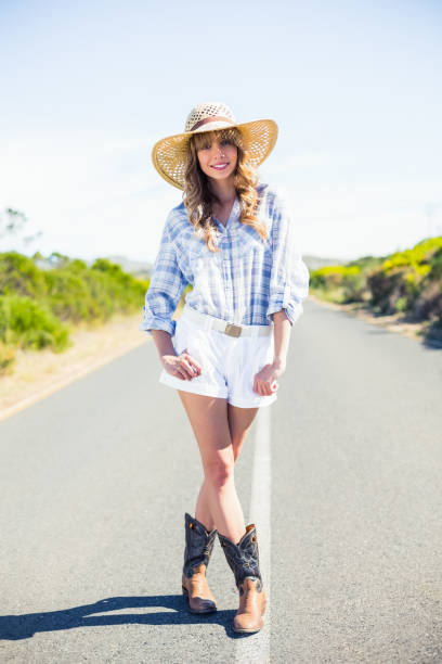 istock Pretty blonde posing on the road 833502046