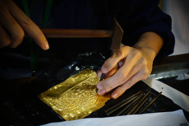 istock thailand craftsman gold making in sukhothai 833502076