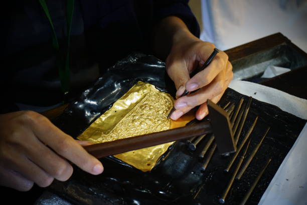 istock thailand craftsman gold making in sukhothai 833502088