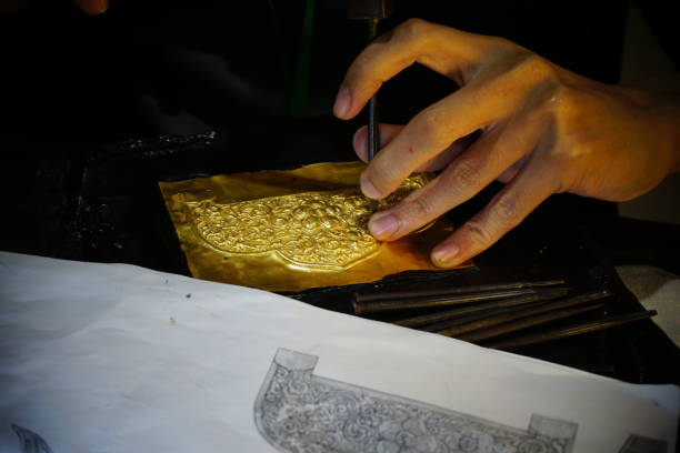 istock thailand craftsman gold making in sukhothai 833502260