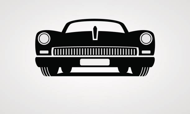 Retro car vector art illustration