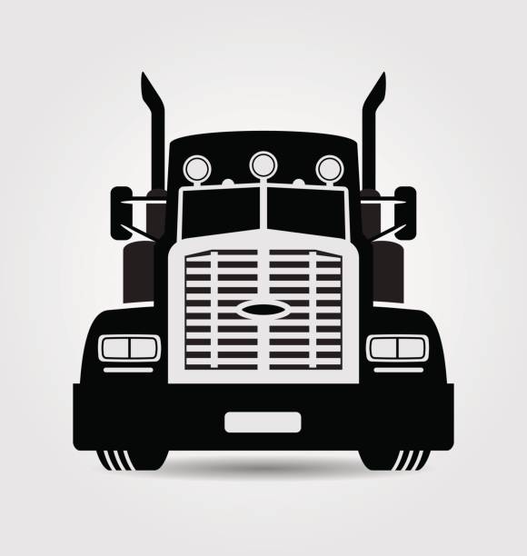 amerykańska ciężarówka - truck semi truck freight transportation transportation stock illustrations