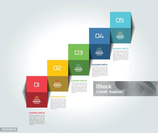 Infographic Staircase Step Business Vector Design Template Diagram