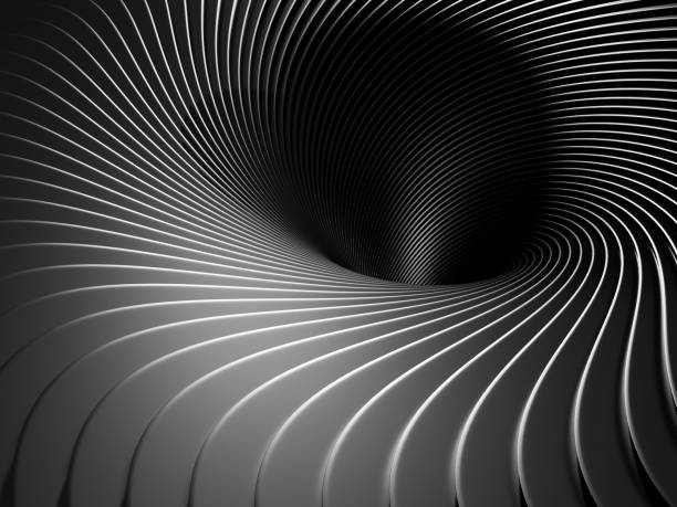 istock Dark Metallic Twist Spiral Tunnel Background 833530478