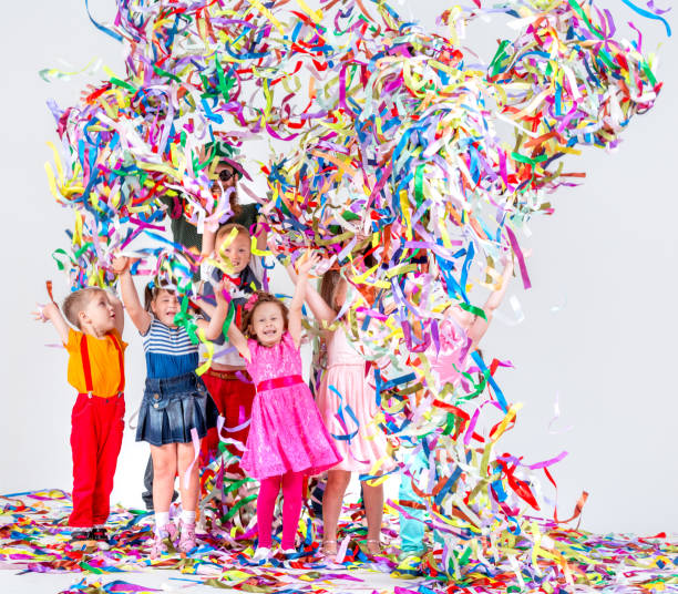 istock Fireworks from Ribbons at Children's Holiday 833550822