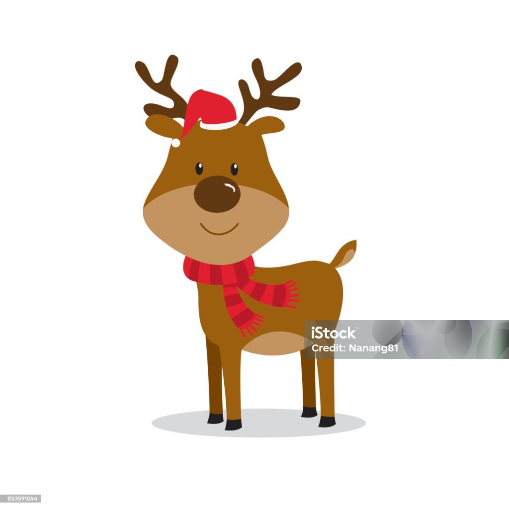 Cute Christmas Reindeer Stock Illustration - Download Image Now ...