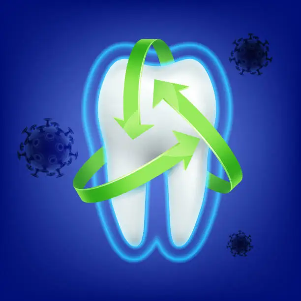 Vector illustration of Tooth protection consept