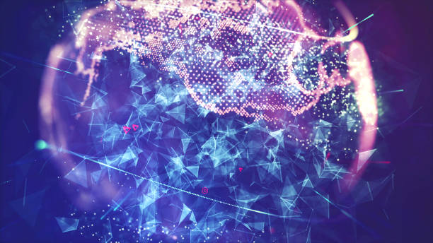 istock Earth Made With Particles Showing North America 833647594