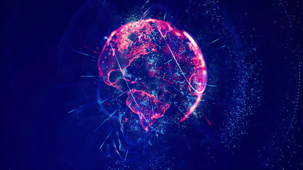 istock World With Particles Around. Digital World Connections. 833652290