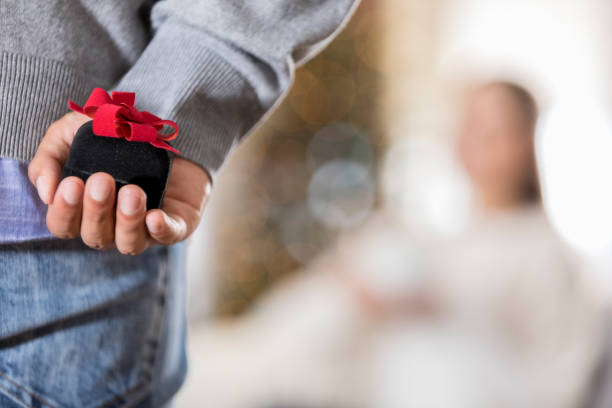 Closeup of young man about to propose