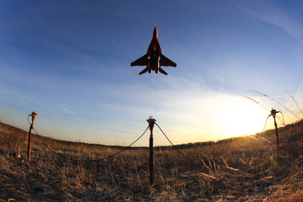 Kubinka, Moscow Region, Russia - March 26, 2014: Mikoyan Gurevich MiG-29 03 BLUE at Kubinka air force base.