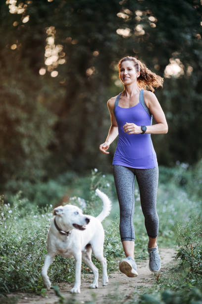 istock Woman Jogging With Dogs 833681418