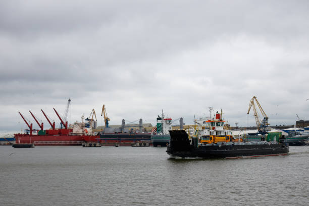 istock Car and passenger ferry boat. 833702352